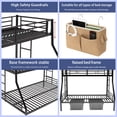 thumbnail image 2 of ASINMAK Twin-over-Full Bunk Beds for adult, Metal BunkBeds with 2 Ladders & Full Length Guardrail, Noise Free Full Size Bunk Bed Easy to Assemble- Black, 2 of 7