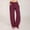 1-Hot Pink, variant on AOOCHASLIY Womens Pants Summer Women Casual Solid Cotton Linen Drawstring Elastic Waist Long Wide Leg Pants
