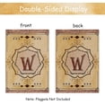 thumbnail image 2 of Classic Monogram Letter W Garden Flag - Burlap Family Last Name Yard Flag - Wood Background Initial House Yard Patio Outdoor Decor - 12 x 18 Inch Double Sided, 2 of 6