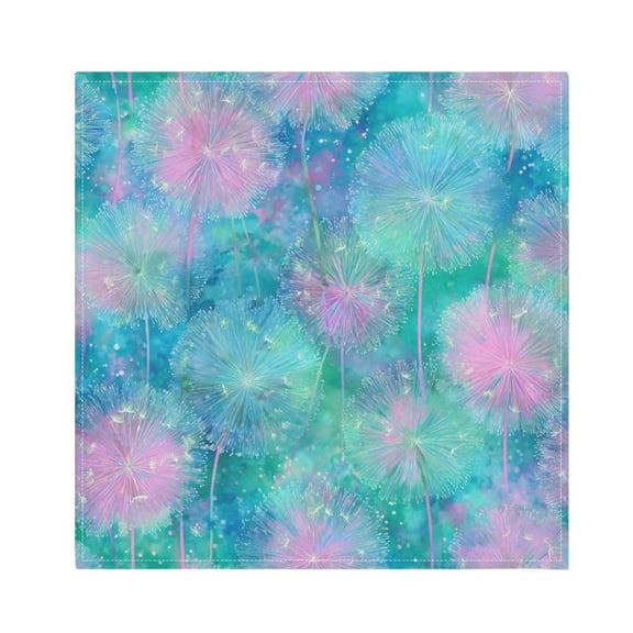 1 Pack 20'' x20" Satin Table Napkins Dinner Napkins for wedding Party Decoration events Tie-dye Dandelions Pattern