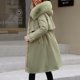thumbnail image 1 of Parkas de manga larga para mujer, abrigo largo de algodón reversible con cremallera y bolsillos de color, informal, holgado, de invierno, 1 of 6