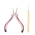 thumbnail image 1 of Extension de Cheveux Crochet Aiguille Ensemble Pinces 3 Trous Outils Perruque en Acier Inoxydable, 1 of 1