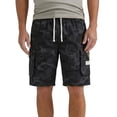 thumbnail image 3 of Homeyce Men's Cargo Shorts Multi Pockets Twill Elastic Waist Short Pants Drawstring Ripstop Straight Leg Cargo Shorts Casual Relaxed Fit Wild Outdoor Work Pants,Black L, 3 of 5