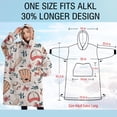 thumbnail image 4 of Oversized Wearable Blanket Hoodie,Pink and Blue Baseball Items Pattern Sherpa Blanket Hoodie with Super Pockets,Super Warm Fuzzy Pullover for Women & Men, 4 of 6