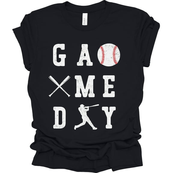 Trenz Shirt Company Baseball Game Day Womens Short Sleeve T-shirt-Black-4X-Large