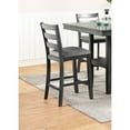 thumbnail image 5 of Contemporary 5pc Counter Height Dining In Gray, Square Table With Shelves & Chairs , Gray Cushion Seat Back, 5 of 7