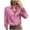 Hot Pink, variant on aidice Womens Shirts Office Lapel Neck Long Sleeve Loose Comfy Solid Color Dressy Workwear Blouses