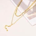 thumbnail image 5 of [Clearance] Gold Plated Layered Necklaces for Women Stainless Steel Long Drop Disc Chain Pendant Necklace Choker Collar Statement Jewelry Gift on Clearance, 5 of 7