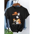 thumbnail image 3 of Fashion Funny Cat T Shirt Women Letter Print Short Sleeve Round Neck Women's Casual Summer Breathable T-shirt, 3 of 8