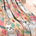 thumbnail image 3 of Shih Tzu Dog and Pioneer Flower Blanket,Comfortable Soft Lamb Wool Throw Blanket,All Season,Warm Lightweight Blankets for Sofa Bed Couch Living Room Chair,30"x40", 3 of 4