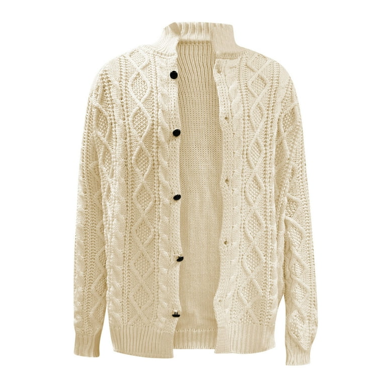 safuny Workout Cable Knit Cardigan Stand Collar Knit Sweater safuny Workout Cable Knit Cardigan Stand Collar Knit Sweater