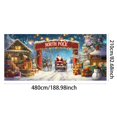 thumbnail image 2 of Large Christmas Garage Door Cover 16x7 ft, Polar Express Snowman Garage Door Banner Decor, Vintage Believe Train Backdrop for Outdoor Indoor Xmas Eve Wall Decor, 2 of 5
