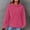 Hot Pink, variant on Lolmot Halloween Sweatshirts for Women Long Sleeve Drawstring Waffle Pullover Sweatshirts Solid Color Loose Sweatshirt with Pocket
