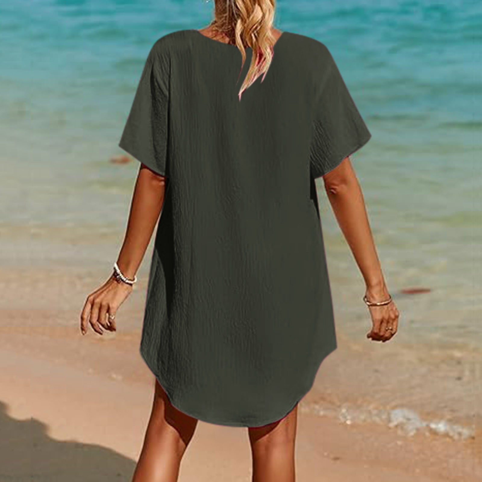 VBARHMQRT Beach Cover up Dress Knee Length Swimsuit Coverup Lace Crochet V  Neck Bathing Suit Cover up Dress Beach Cover ups for Swimwear Swimsuit  Cover up Skirt Orange - Walmart.com
