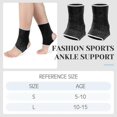 thumbnail image 2 of 4 Pieces/ 2 Pair Kids Ankle Support Compression Kid Ankle Brace Elastic Kids Compression Socks Knitted Ankle Support Brace Ankle Sleeve for Jogging Ru, 2 of 5