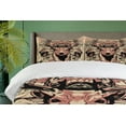 thumbnail image 4 of Ambesonne Antler Duvet Cover Set, Floral Skull and Wolves, 2-Calking, Black Beige Pink, 4 of 7