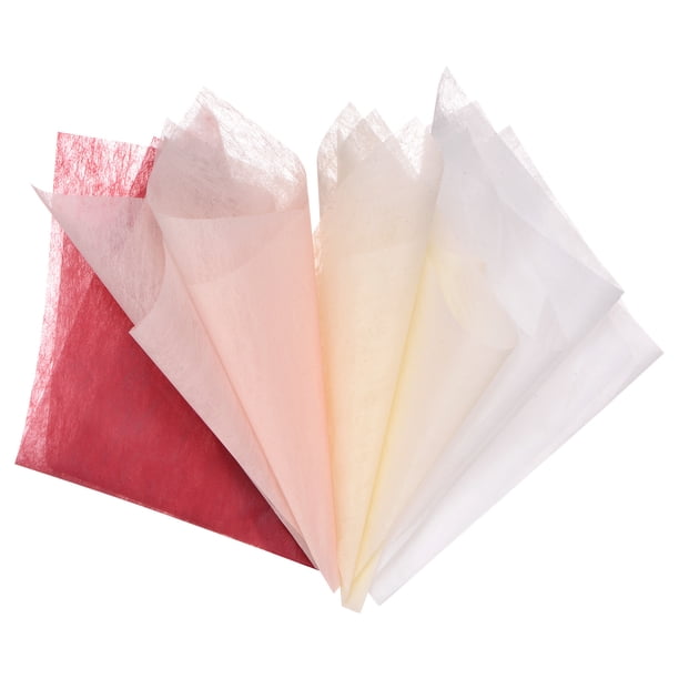 Paquete de 192 Papeles de Envoltura de Algodón Coreano - Papel Floral para Envolver (30x30 centímetros, Rojo+Rosa+Beige+Blanco)