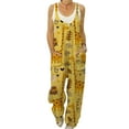thumbnail image 1 of UKAP Women Mushroom Summer Romper Wide Leg Sleeveless Jumpsuits Casual Loose Buttons Decor Beach Animal Print Stretch Pants, 1 of 2