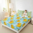 thumbnail image 4 of jejeloiu Cute Rubber Ducks Bed Sheets,Abstract Geometric Check King Sheets,Cartoon Animal Sheet Set For Kids,Luxury Bedroom Decor,4 Pieces, 4 of 7