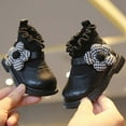 thumbnail image 5 of Gyujnb Girls' Flat Boots with Soft Soles and Warm for Little Girls Lightweight Everyday Dress Shoes Cute Floral Details,Boys Shoes,Girls Shoes,Size:12-18 Months, 5 of 8