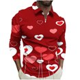 thumbnail image 2 of Blusa y camisa de manga larga con cuello vuelto para hombre, jersey de solapa con cremallera de manga larga, blusa informal con estampado de San Valentín para hombre, blusa de poliéster, 2 of 5