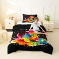 thumbnail image 2 of Metsweet Watercolor Dino Twin Comforter Sets 2pcs, Gradient Starry Sky Bedding Set, Pink Black,Black Reversible,1 Comforter and 1 Pillowcase, 2 of 6