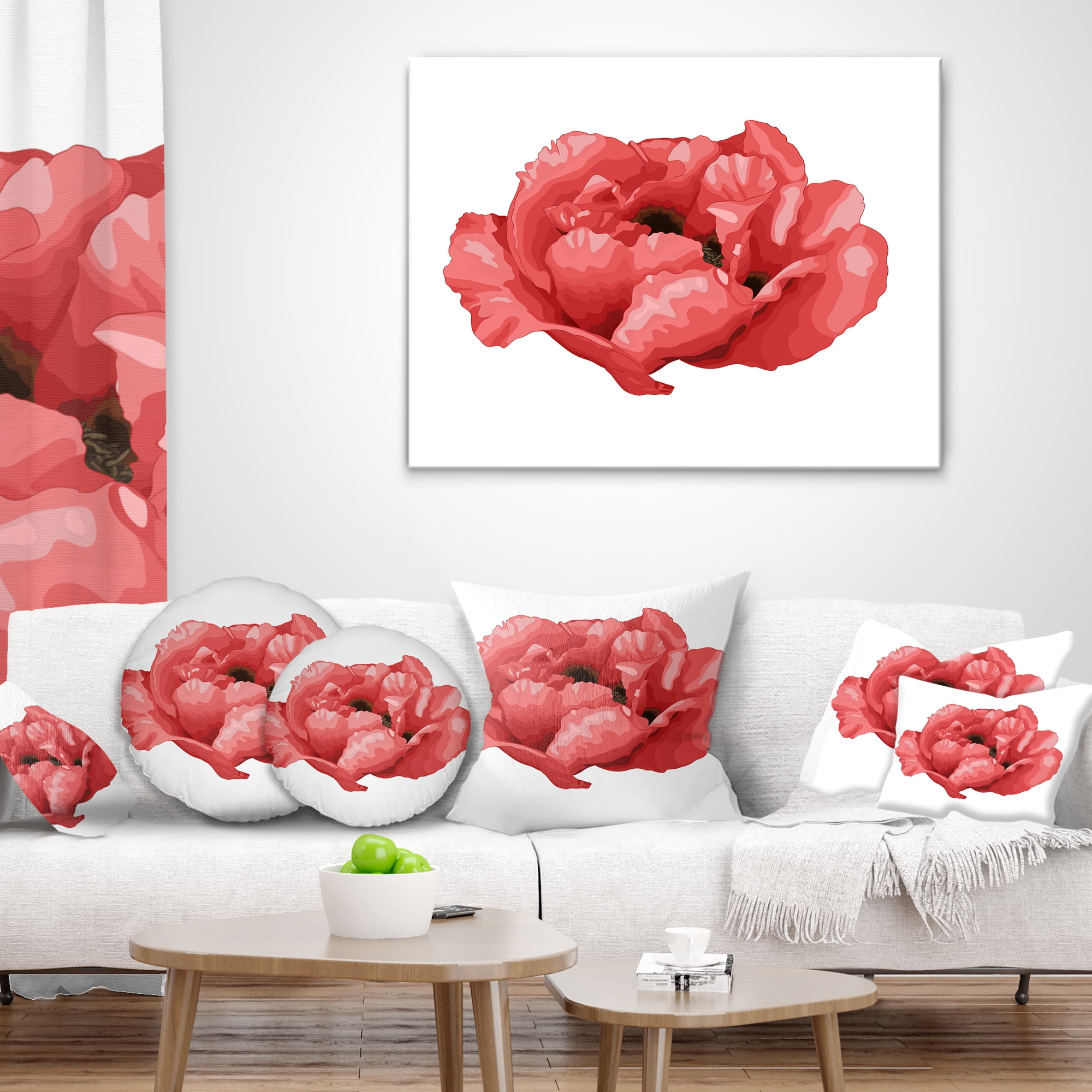 Designart Beautiful Plant Paeonia Arborea - Floral Throw Pillow - 16x16