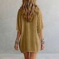 thumbnail image 4 of WCJM Womens Swimsuit Cover Up Shirt V Neck Short Sleeve Bathing Suit Cover Up Summer Beach Cover Ups (Beige,M), 4 of 5
