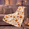 thumbnail image 6 of Whimsical Halloween Autumn Pattern Cheerful Cartoon Ghost Pumpkin, Festive Halloween Scene, Warm Flannel Blanket for Living Room and Family Room, Art Lovers Halloween Gift, Festive Home Decor, 6 of 9