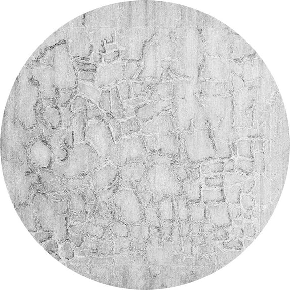 Ahgly Company Indoor Round Abstract Gray Contemporary Area Rugs, 5' Round