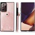 thumbnail image 2 of Galaxy Note 20 Ultra PU Leather Wallet Case,Necklace Crossbody Lanyard Case Cover with Card Holder Adjustable Detachable Anti-Lost Neck Strap Case for Samsung Galaxy Note 20 Ultra,6.9",Pink, 2 of 14