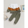 thumbnail image 5 of Baby Boys Clothes 3M 6M 12M 18M 24M 3Y Casual Long Sleeve Contrast Color Hoodies Sweatshirt Tops Pants 2Pcs Outfits Set For Kids Toddler, 5 of 10