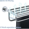 thumbnail image 4 of 24-Inch Bathroom Lavatory Towel Rack Towel Shelf with 2 Towel Bars Wall Mount Towel Holder,GYT7060-C SUS 304 Stainless Steel Polished Chrome, 4 of 10
