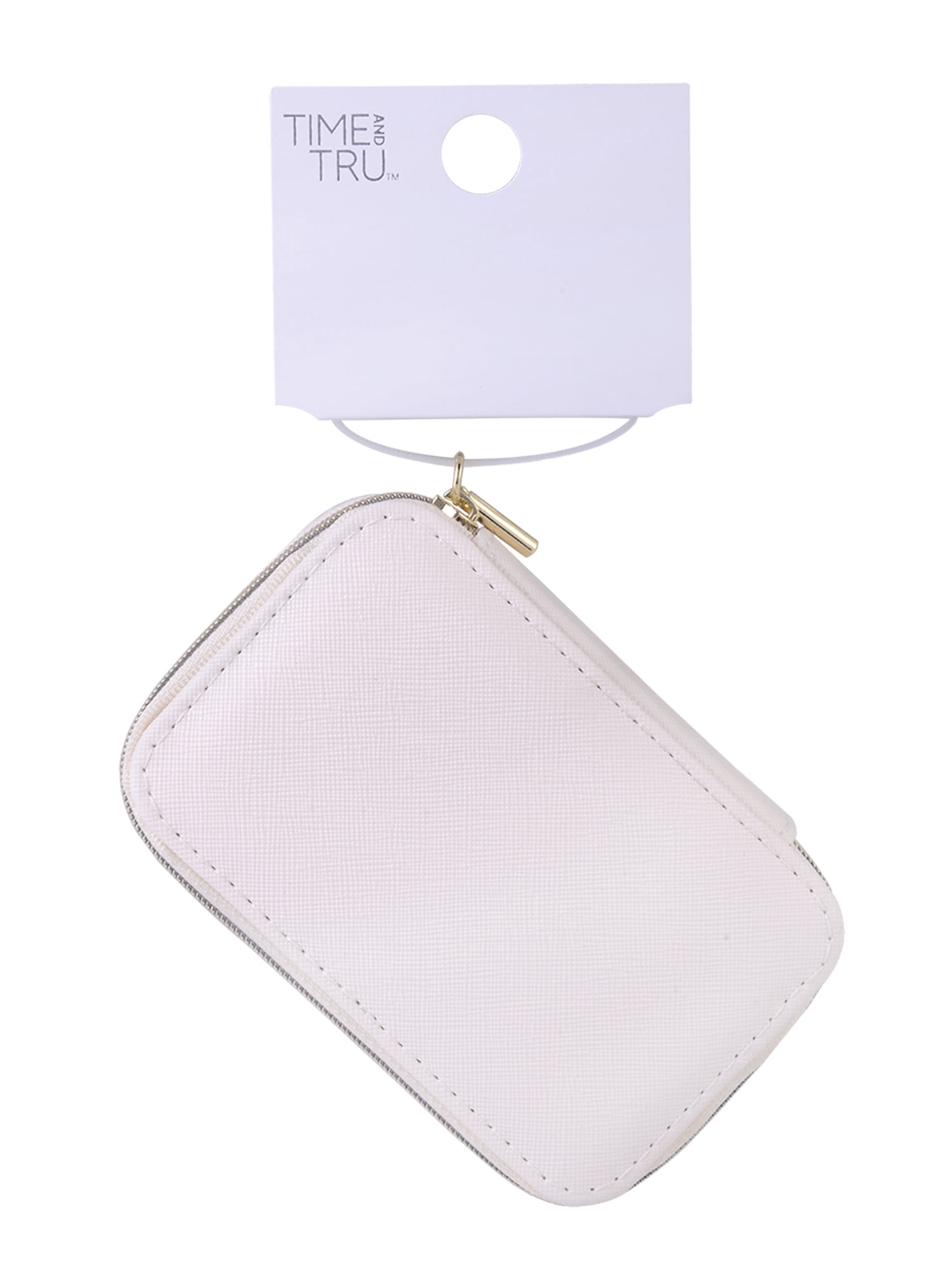 Time and Tru Oval Ivory Metal Bar Zipper Pull Jewelry Organizer