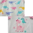 thumbnail image 5 of DDSOL Toddler Girls Pajamas Dinosaur Graphic Short Sleeves Cotton Sleepwear Sets 4-Piece Pink 4T, 5 of 6