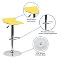 thumbnail image 4 of BizChair Contemporary Yellow Vinyl Adjustable Height Barstool with Solid Wave Seat and Chrome Base, 4 of 7