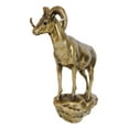 thumbnail image 6 of Large Country Wildlife Bighorn Sheep Ram Climbing On Rock Statue In Gold Patina, 6 of 9