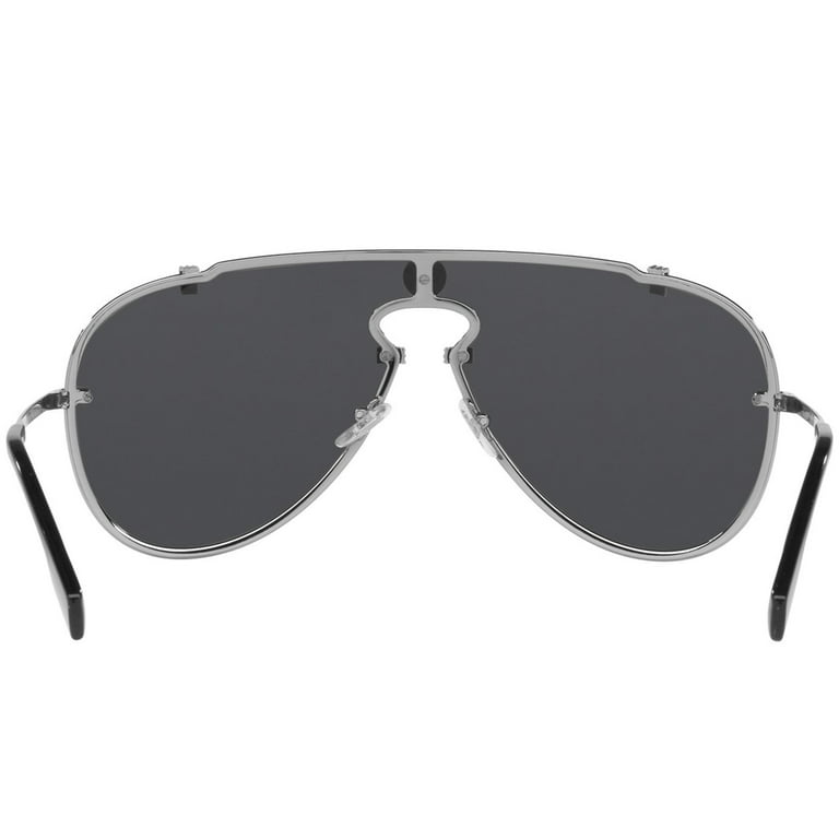 Versace Gray Mirrored Black Shield Men's Sunglasses VE2243 10016G 43 -  Walmart.com
