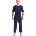 thumbnail image 5 of Raenseen Adaptive Clothing for Men with Alzheimer, Easy Dressing Back Zipper Jumpsuit Comfort Daily Wear Navy Blue XL, 5 of 7