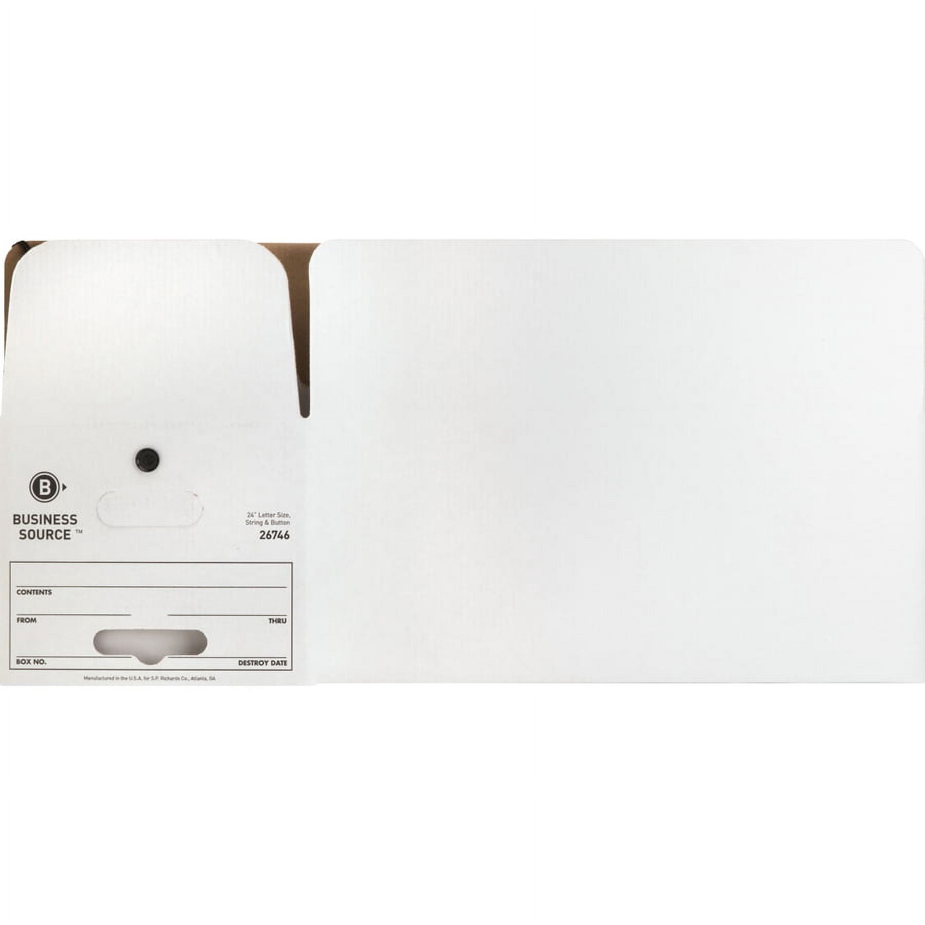 Business Source Medium Duty Letter Size Storage Box Internal Dimensions: 12" W X 24" D X 10" H & External Dimensions: 12.3" W x 24.1" D x 10.8" H