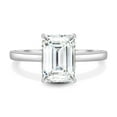 thumbnail image 2 of ESTE ORIGIN 2Ct Emerald Cut Lab-Grown Diamond Solitaire Ring in 10K White Gold Emerald Ring for Women - Emerald Engagement Ring, US 7., 2 of 9