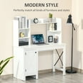 thumbnail image 2 of 53.75" H Computer Desk with Storage Shelves and Cabinet, Industrial Wood and Metal Home Office Desk with Silent Floor Mat, Home Office Desk for Executive Work Writing Study Gaming, White, 2 of 6