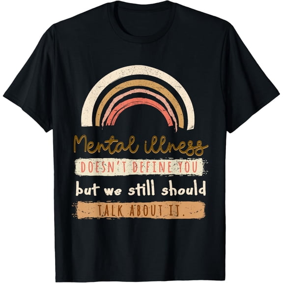 Depression Mental Health Awareness T-ShirtMen's and women's gift, black and white T-shirt, size: Extra large S-4XL