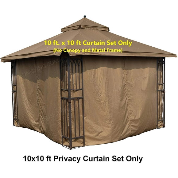 ​APEX GARDEN Privacy Curtain Set for 10' x 10' Gazebo