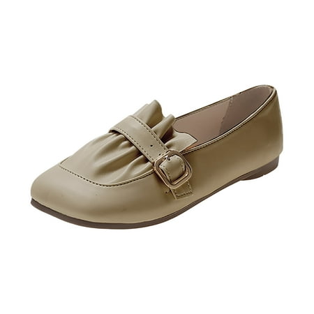 

Cathalem Fashion Four Seasons Women S Flat Bottom Square Head Shallow Mouth Slippers Comfortable Solid Color Khaki 39