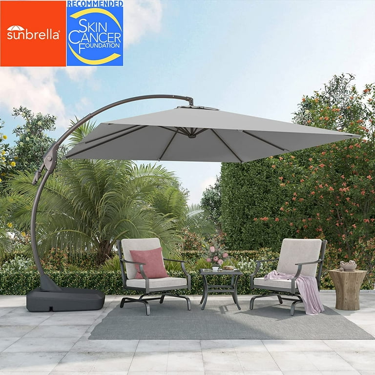 best solar lights for patio umbrellas LED Offset Umbrella 10 ft Tink Easy to crank open Color:MATTE BLACK UY Justice | Accessories |