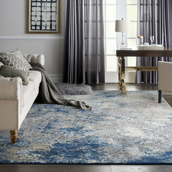 Nourison Artworks Artistic Blue/Grey 8'6" x 11'6" Area Rug, (9x12)