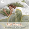 thumbnail image 4 of 3 Piece Sage Green Gold Duvet Cover Set Queen Size,Microfiber Comforter/Quilt Cover with Corner Ties and 2 Pillowcases,Aesthetics Flower Boho Watercolor Art All Season Bedding with Zipper Closure, 4 of 8