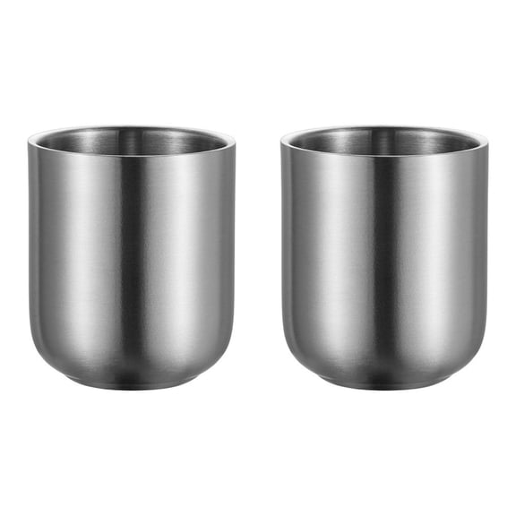 LWVITH 2 Pack Double Wall Insulated Stainless Steel Cup for Cold Drinks, Indestructible Metal Tumbler, Condensation-Free Iced Coffee Beer Glass for Home Office Camping Bar, 10oz Dishwasher Safe