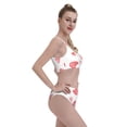 thumbnail image 4 of Daiia Pink Hearts printed 2 piece Swimsuit Bikinis for Women High Waisted Racerback Bathing Suits Summer Tummy Control Scoop Neck Swimwear-X-Large, 4 of 8